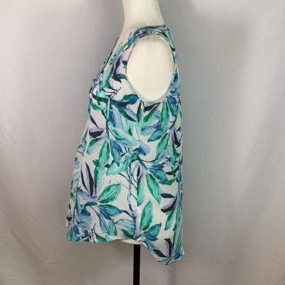 St. Tropez West Nature Plant Sleeveless Blouse Tank - Picture 3 of 8